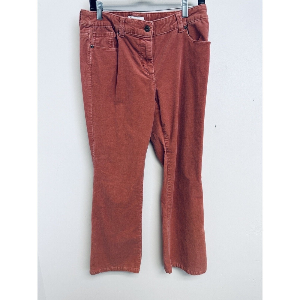Chicos Womens‎ US Size 8 Corduroy Pants Flare Mid Rise Harvest Orange Chico 1